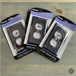 Amarelle Decor Polished Chrome Stamped Steel Outlet Cover Wallplate Lot of 3